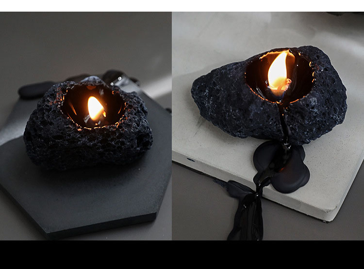 AIKUN Nordic Mini Meteorite Scented Candles Geometric Black Design Home Fragrance Gifts for Birthday Decor and Bulk Wholesale