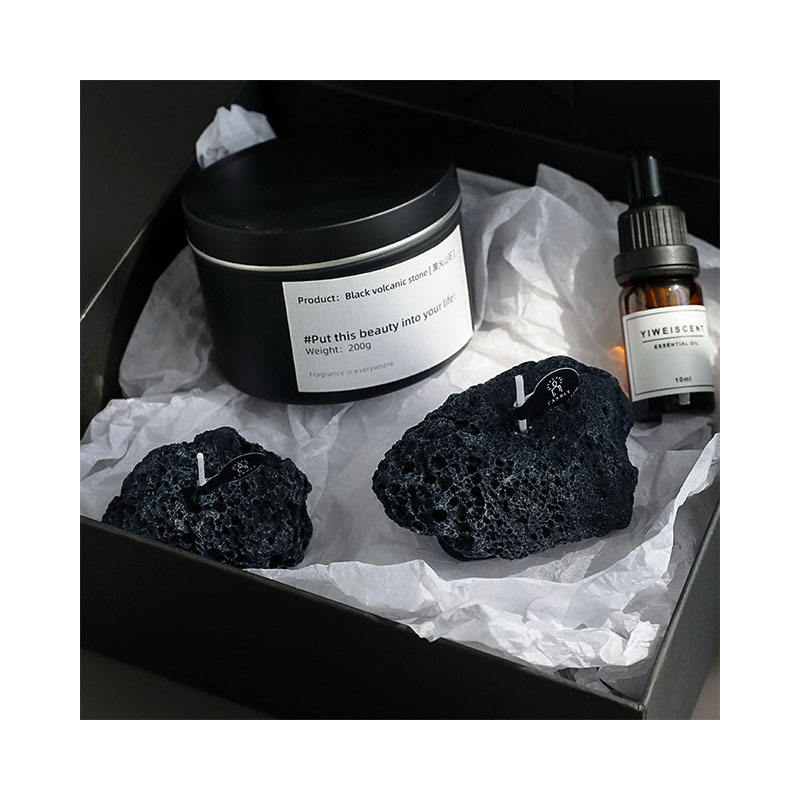 AIKUN Nordic Mini Meteorite Scented Candles Geometric Black Design Home Fragrance Gifts for Birthday Decor and Bulk Wholesale