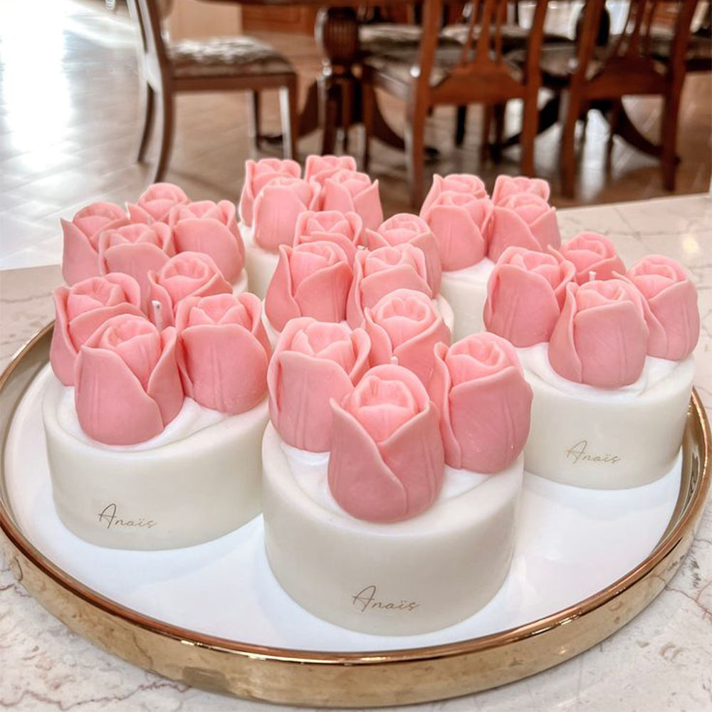 AIKUN Tulip Shaped Handmade Eco-Friendly Luxury Aroma Candle Reusable Air Purifying Gift Set