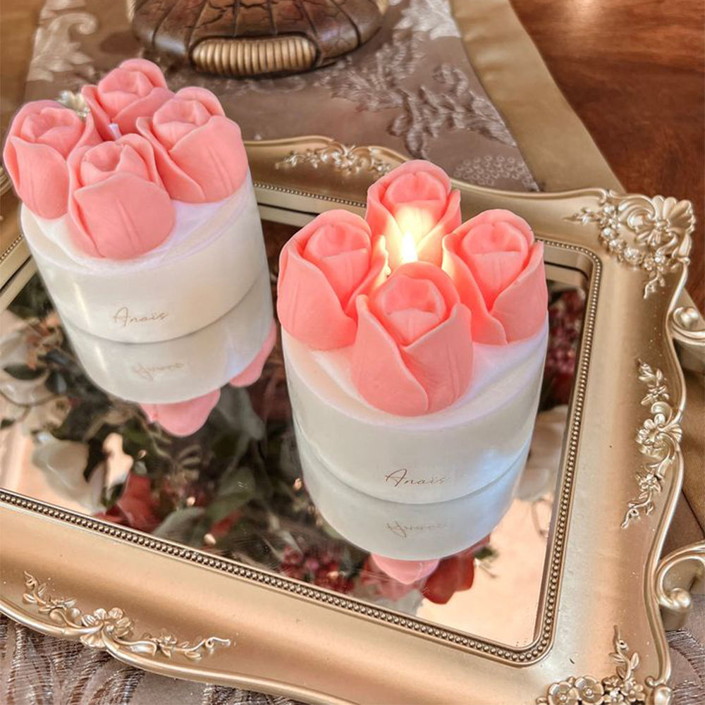 AIKUN Tulip Shaped Handmade Eco-Friendly Luxury Aroma Candle Reusable Air Purifying Gift Set
