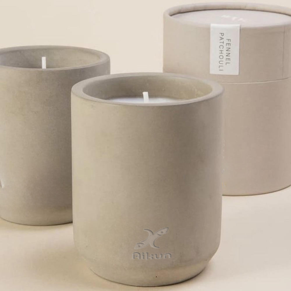 Aikun Reusable Premium Quality Eco-Friendly Soy Wax Durable Ceramic Cup Candle Home Decor Gift Box
