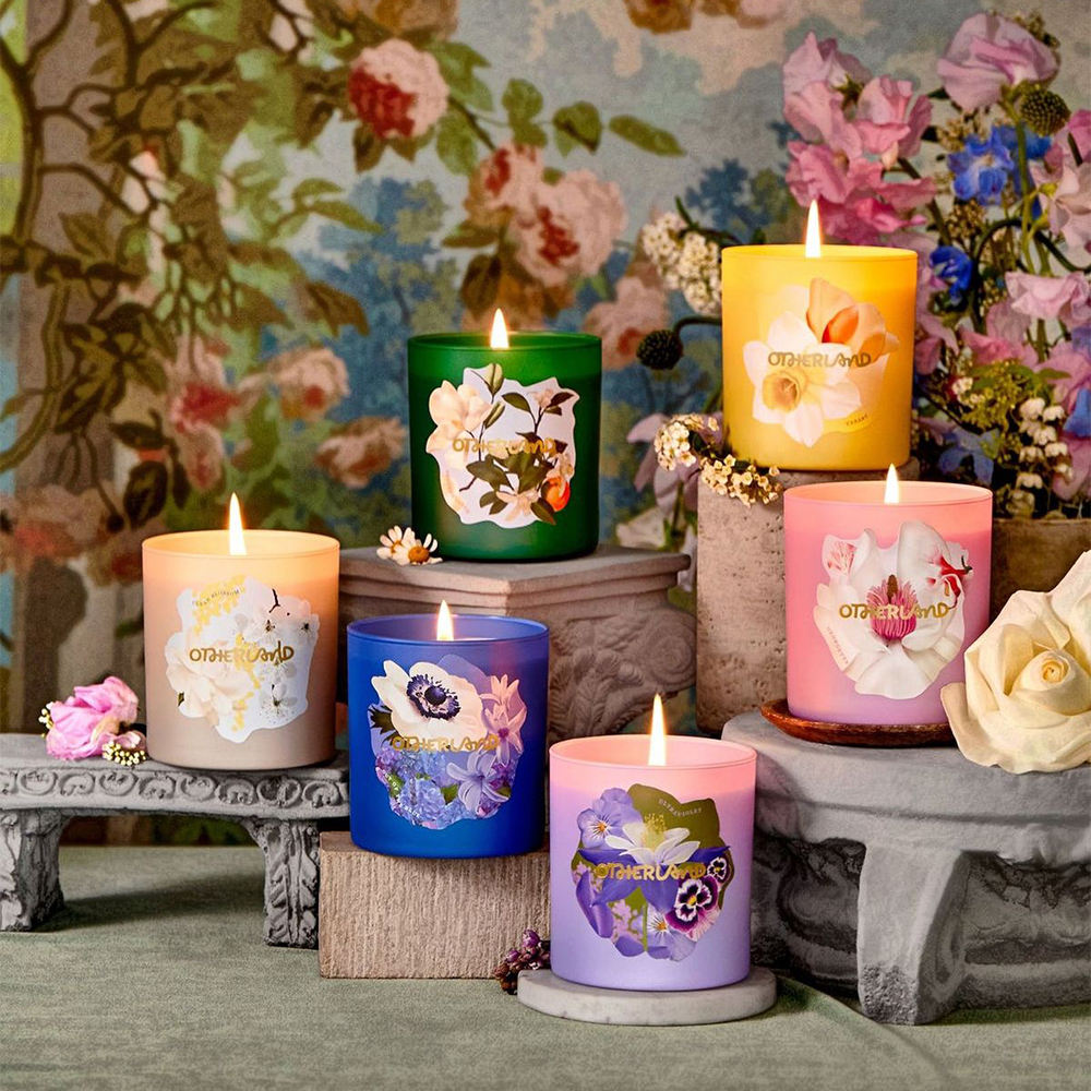 AIKUN Eco-Friendly Recycled Glass Jar Soy Wax Candles Botanical Aroma Gift Set with Essential Oil Scents