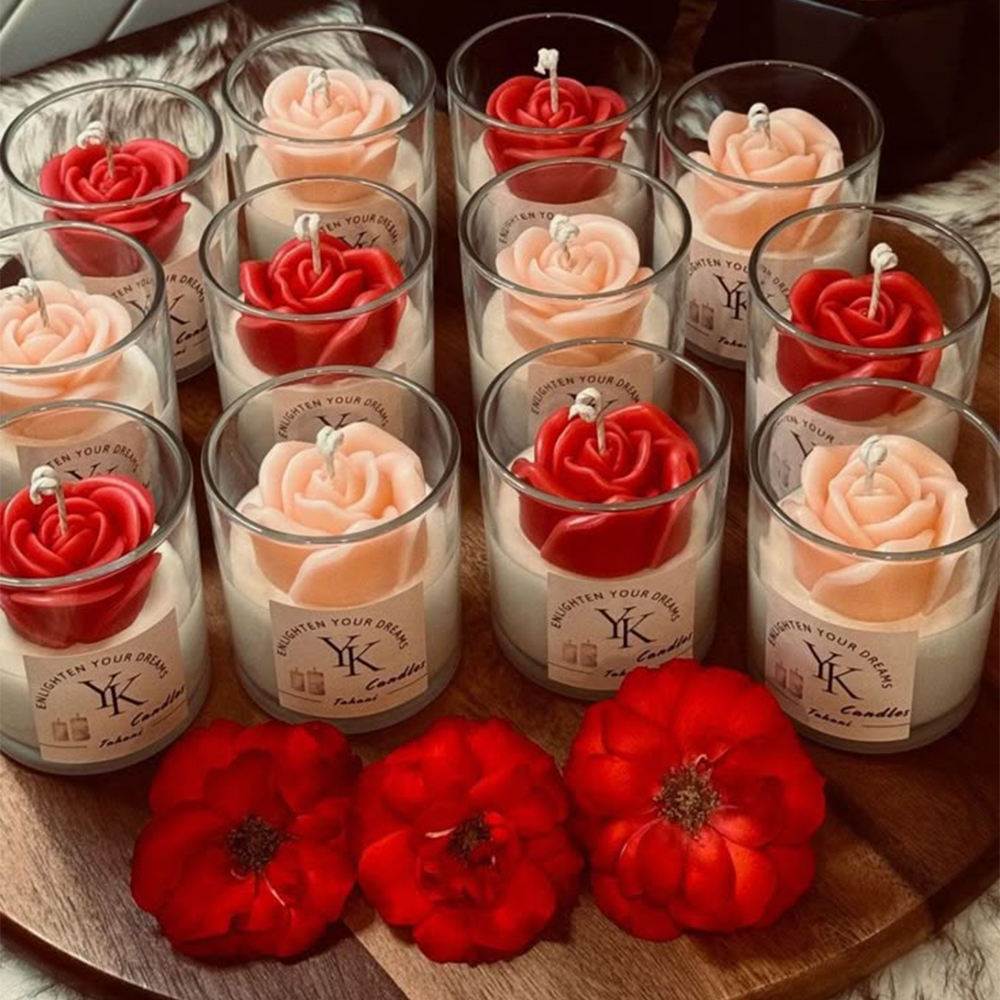 AIKUN Long-Lasting Aromatherapy Wax Home Decor Bulk Gift Sets Floral Glass Scented Candles