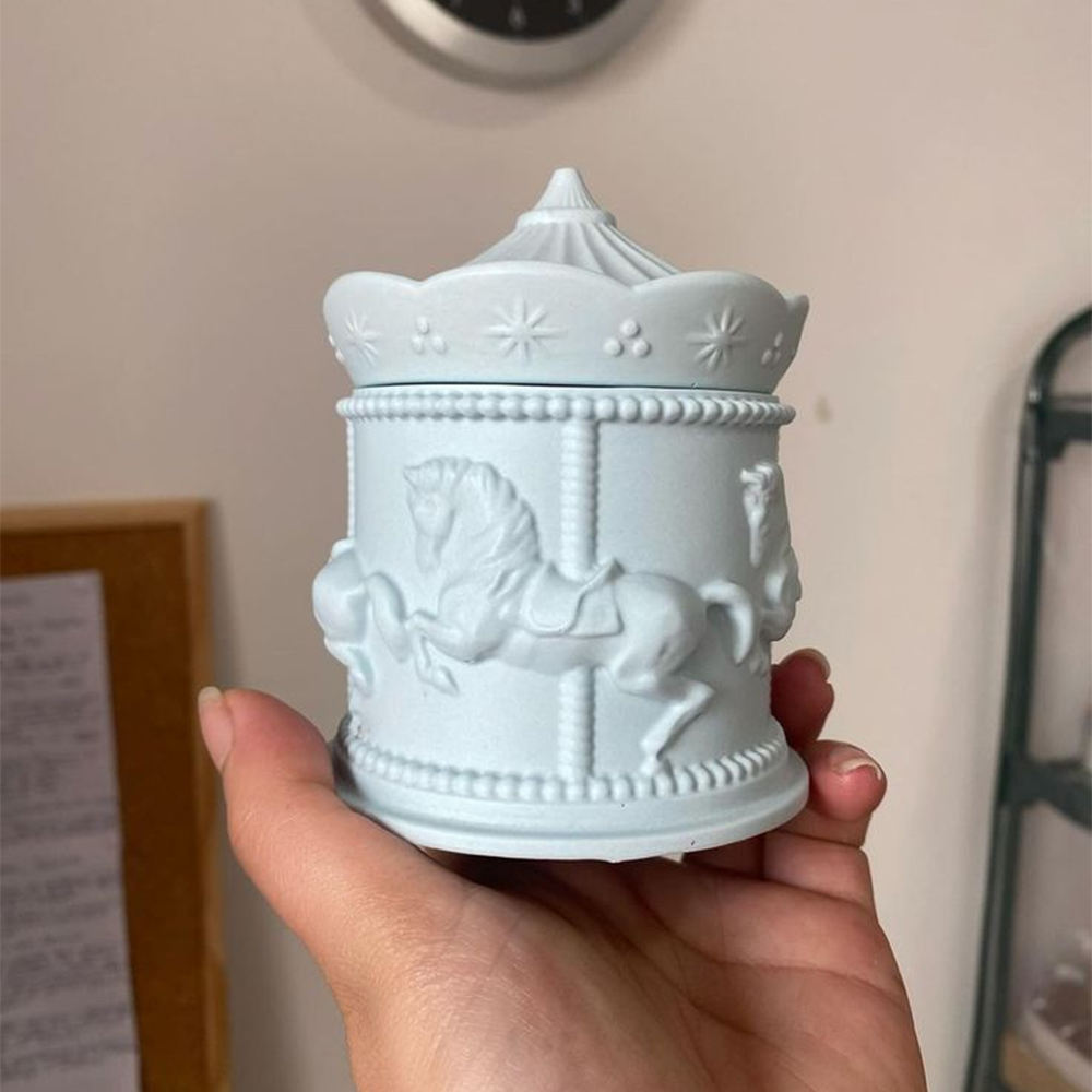 AIKUN Latest Factory-Direct Aroma Candle Ceramic Cup Rotating Horse Packaging Fragrant Scents for Air Purification Home Decor