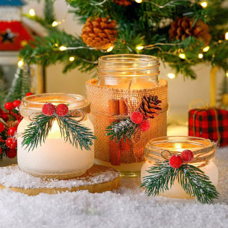 Private Label Wholesale Glass Candles Jars Natural Oil Glass Candles for Decorate Room and Christmas