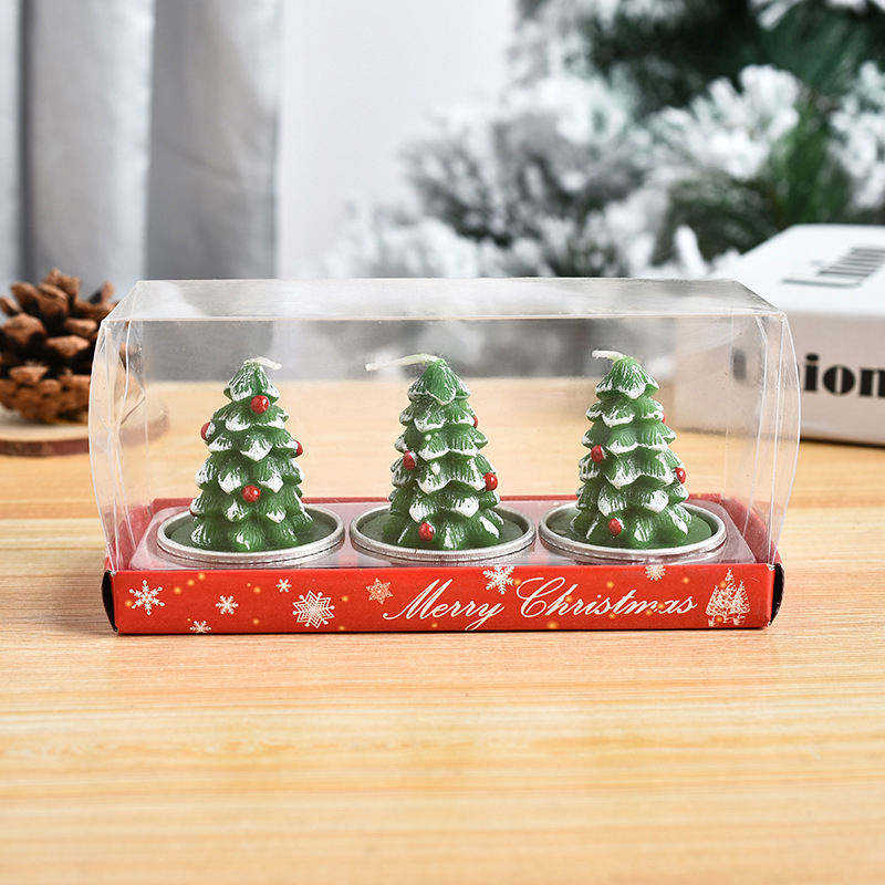 Wholesale Soy Wax Natural Handmade New Year Mini Christmas Scented Candle Tree for Christmas Party Decoration