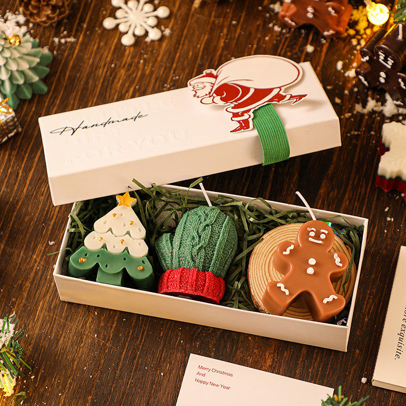 Wholesale Creative Handmade Christmas Tree and Deer Shaped Christmas Aromatherapy Candle Gift Box for Festivals Gift Giving
