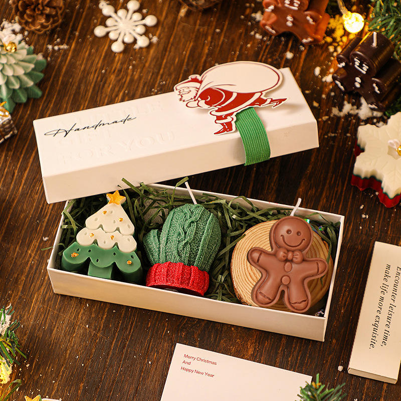 Wholesale Creative Handmade Christmas Tree and Deer Shaped Christmas Aromatherapy Candle Gift Box for Festivals Gift Giving