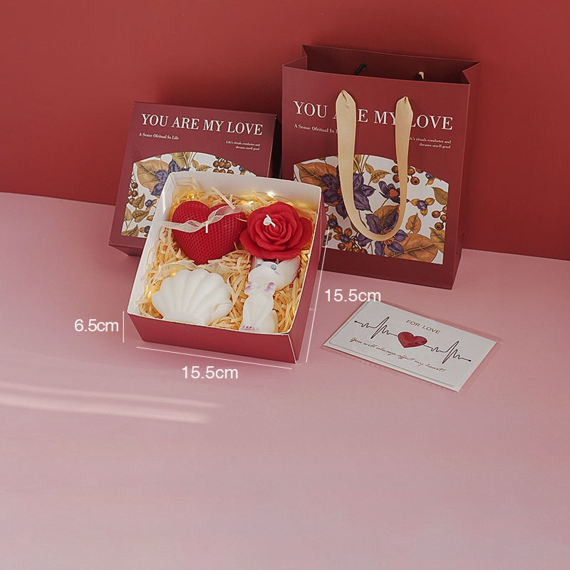 Valentine\'s Day Gift Atmosphere Handmade Customized Festival Red Love Gift Box Scented Candles