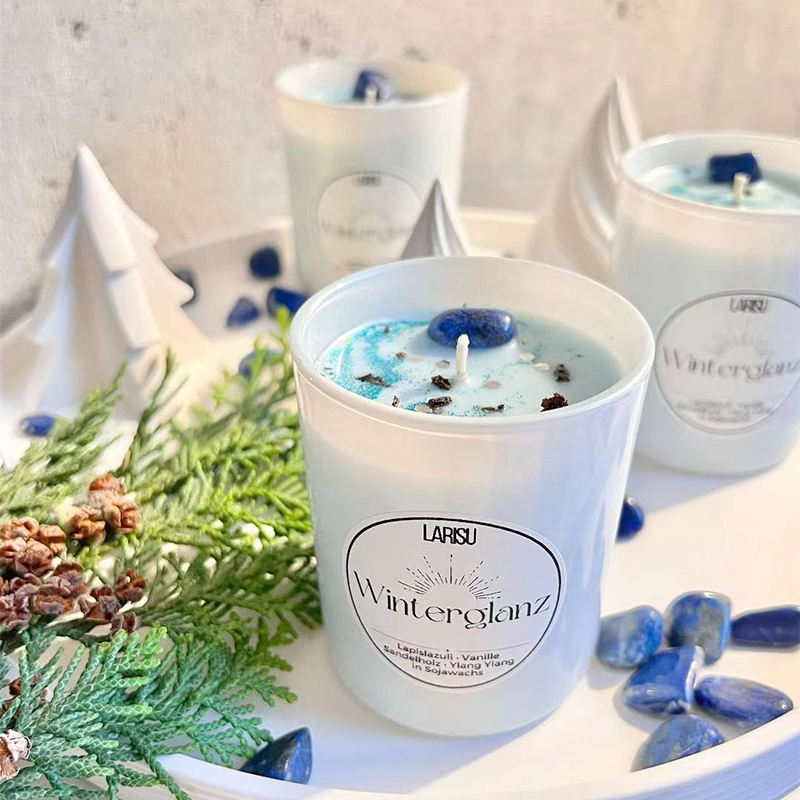 Dried Flower Decor Colored Ceramic Jars Candle Oem/Odm Customizable Logo Fragrance Soy Crystal Candles