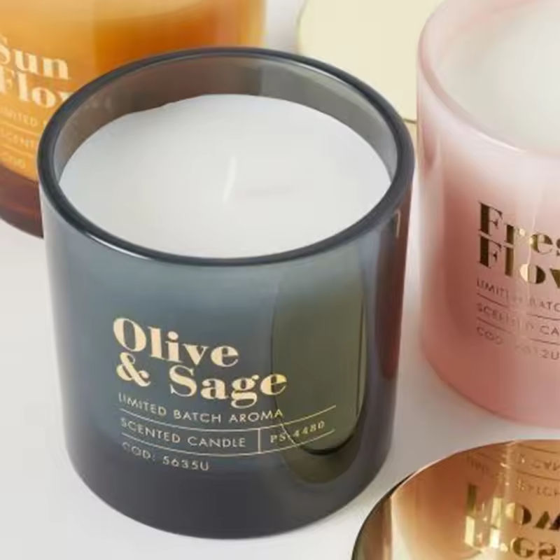 AIKUN Hot Selling Long Lasting Fragrance Glass Candle Jar Wholesale Private Scented Candles with Wooden Cover and Label