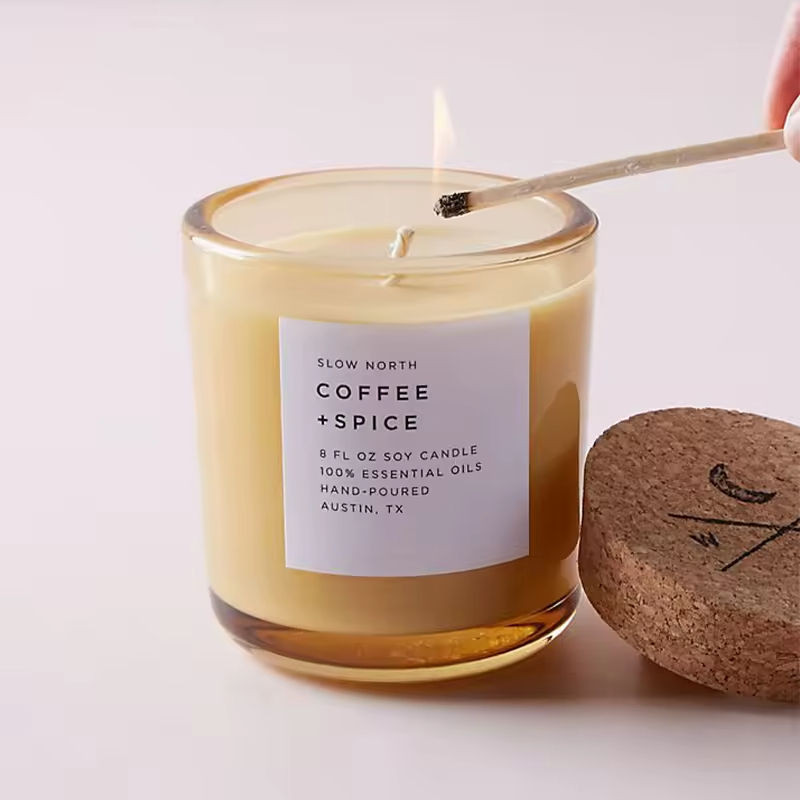 AIKUN Wholesale High Quality Transparent Glass Scented Candle Customized Label Luxury Scented Candle for Home Decoration