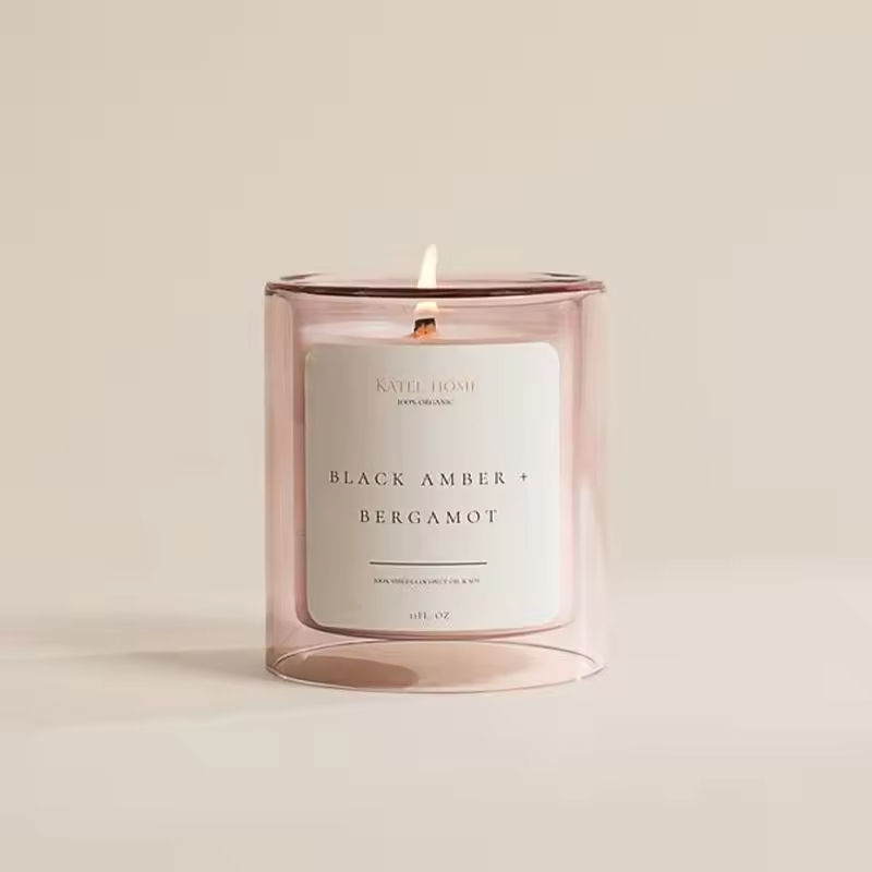 AIKUN Wholesale High Quality Transparent Glass Scented Candle Customized Label Luxury Scented Candle for Home Decoration