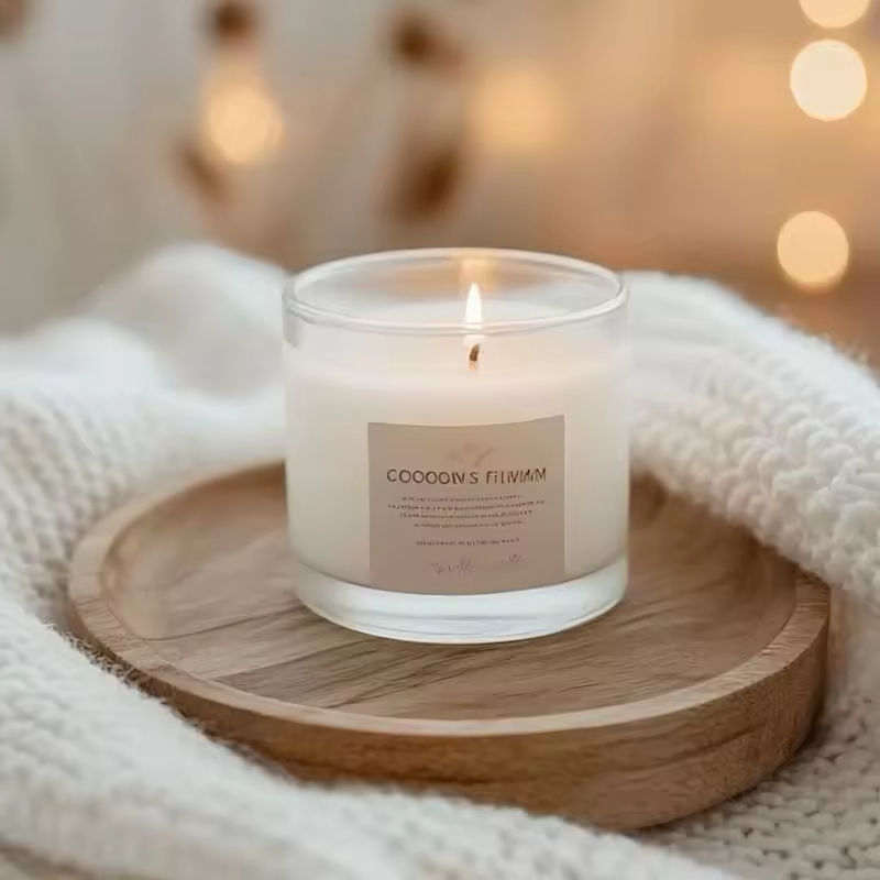 AIKUN Wholesale High Quality Transparent Glass Scented Candle Customized Label Luxury Scented Candle for Home Decoration