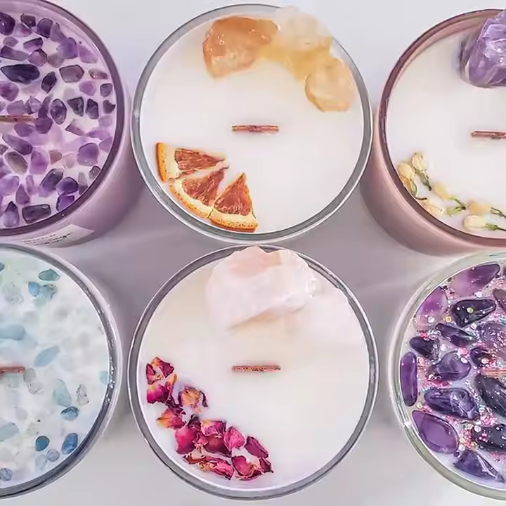 AIKUN Handmade Crystal Dried Flower Votive Candle Soy Wax Holidays Mother\'s Day Christmas Ramadan No Reviews yet 100 Sold