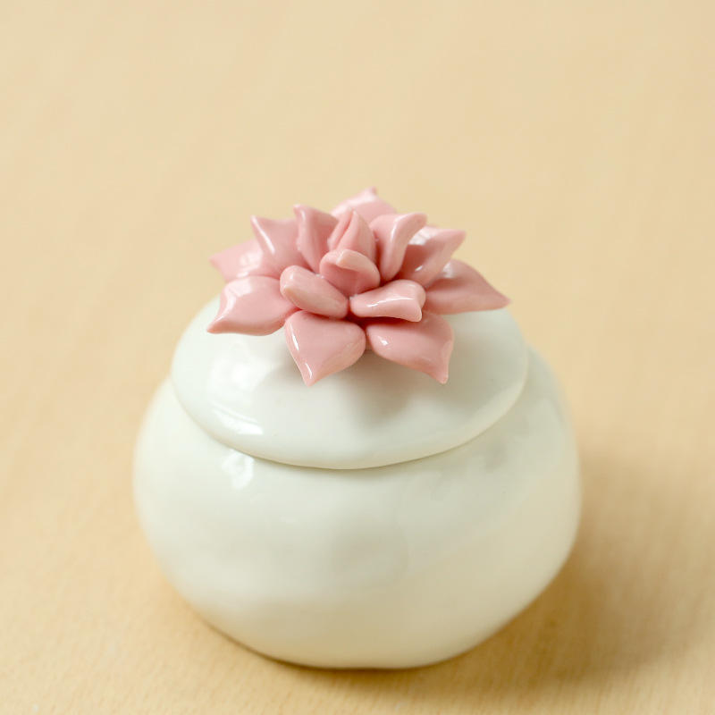 AIKUN Scandinavian Style Ins Hand-Painted Flowers Ceramic Jar Creative Companion Decorative Aromatherapy Fragrance Aroma Candles