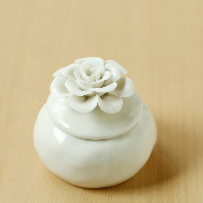 AIKUN Scandinavian Style Ins Hand-Painted Flowers Ceramic Jar Creative Companion Decorative Aromatherapy Fragrance Aroma Candles