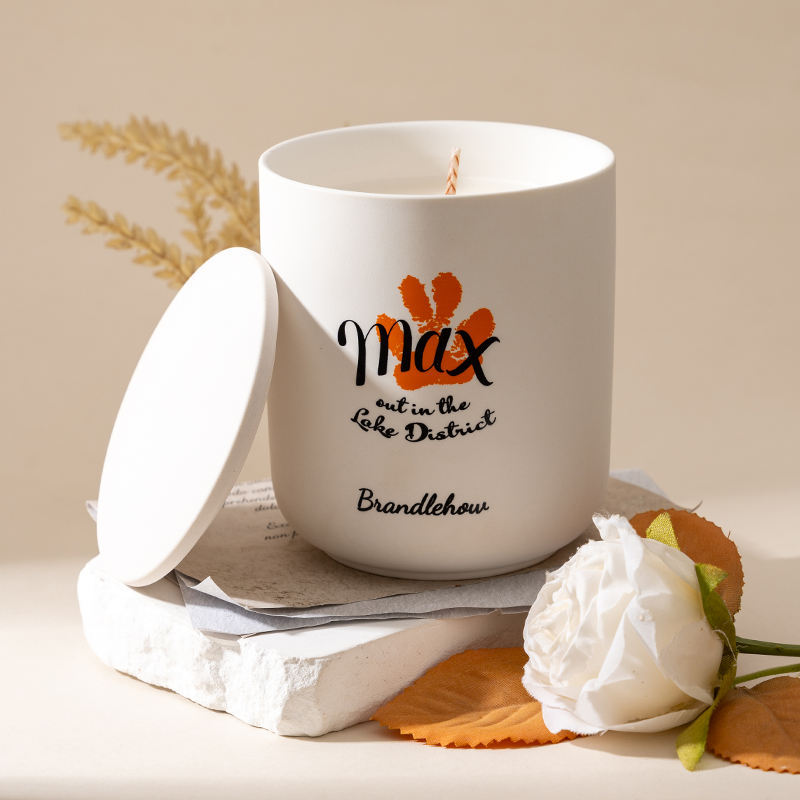 AIKUN Custom Print Ceramic Scented Candle Strong Fragrance With Printing logo Candles