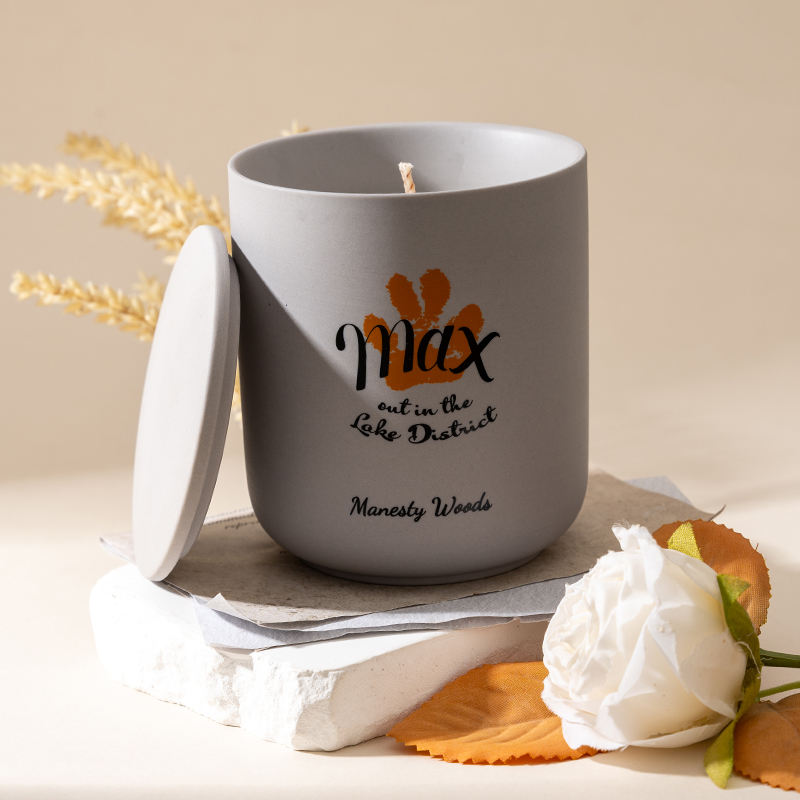AIKUN Custom Print Ceramic Scented Candle Strong Fragrance With Printing logo Candles