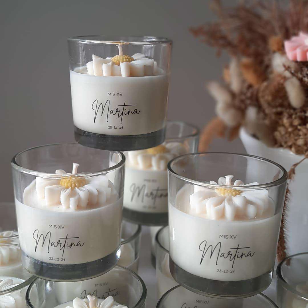 AIKUN Home Decor Candle Jars Luxury Scented Candle Transparent Small Glass Jar Unique Daisy Design Candles