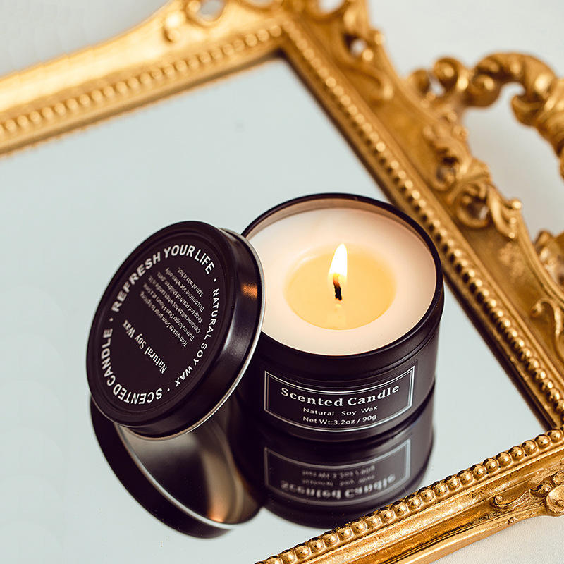 AIKUN Exquisite Black Iron Jar Candle Aroma Candle Wedding Gift Scented Candle With One Box Has Three Jars