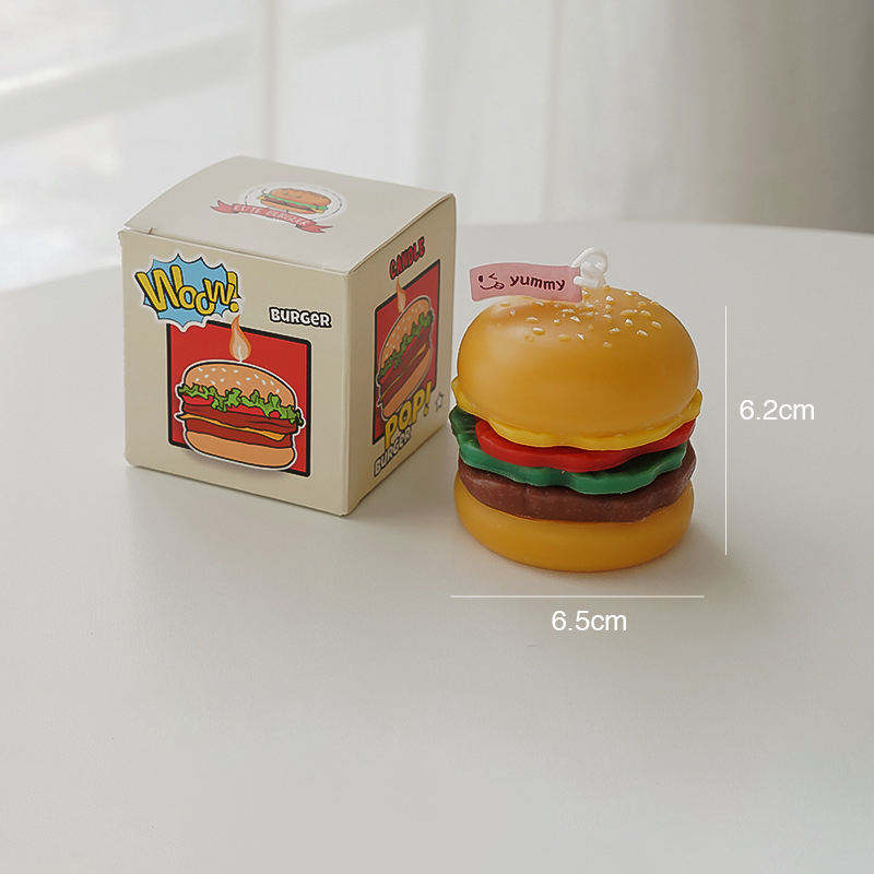 AIKUN DIY Home Birthday Wedding Party Decorative Aromatic Hamburger Candles Gifts Soy Wax Scented Food Themed Candle