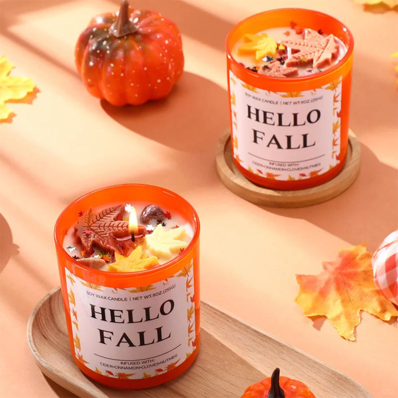 AIKUN Custom Logo Aromatherapy Luxury Soy Wax Candle Colored Glass Jar Scented Candle With Gift Box