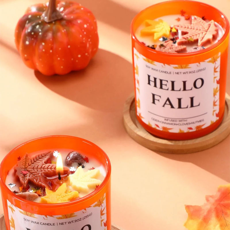 AIKUN Custom Logo Aromatherapy Luxury Soy Wax Candle Colored Glass Jar Scented Candle With Gift Box