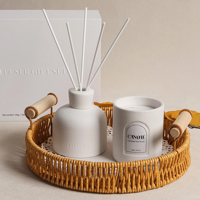 AIKUN Modern Design Private Label Custom Gift Box Scent Wick Diffuser for Hotel Spa Wellness Center Smokeless Fragrance