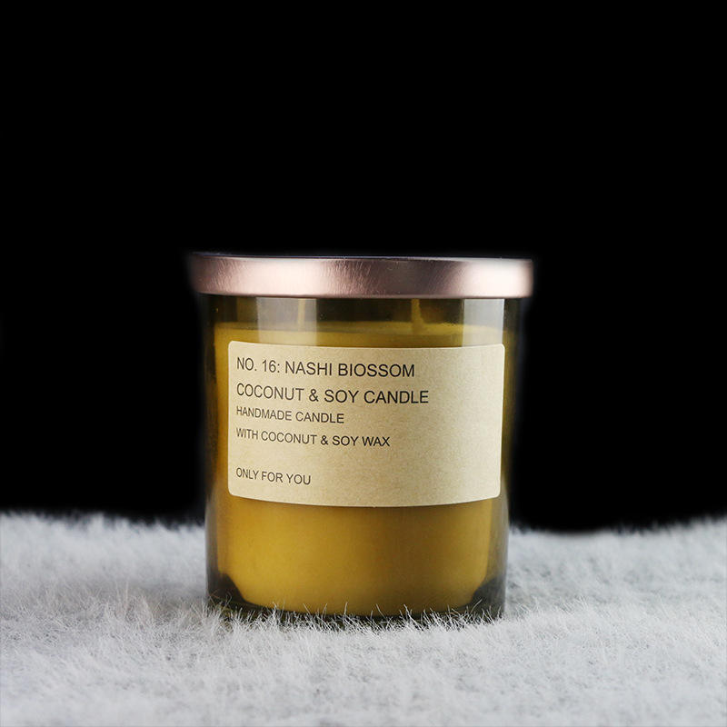 AIKUN Luxury Home Decorative Aromatherapy Candle Personalized Label Amber Glass Jar Scented Soy Wax Candles