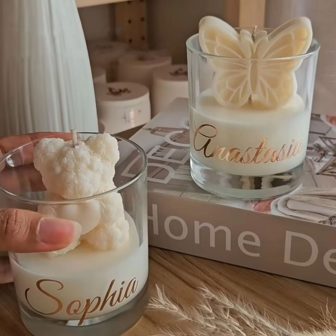 AIKUN Luxury Soy Wax Label Customization Butterfly Creative Scented Candles for Home Decoration Aromatherapy