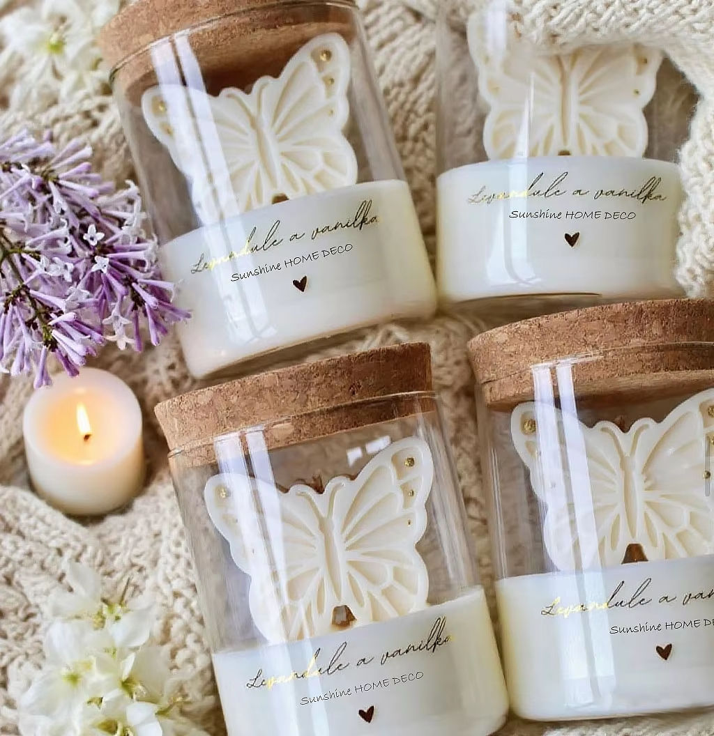 AIKUN Luxury Soy Wax Label Customization Butterfly Creative Scented Candles for Home Decoration Aromatherapy