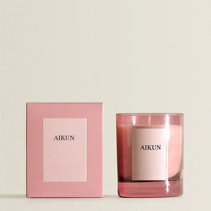 AIKUN Decorative Wax Personalization Colorful Glass Jar Aroma Luxury Scented Candle for Spa Therapy