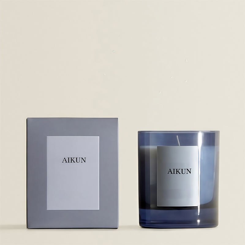 AIKUN Decorative Wax Personalization Colorful Glass Jar Aroma Luxury Scented Candle for Spa Therapy