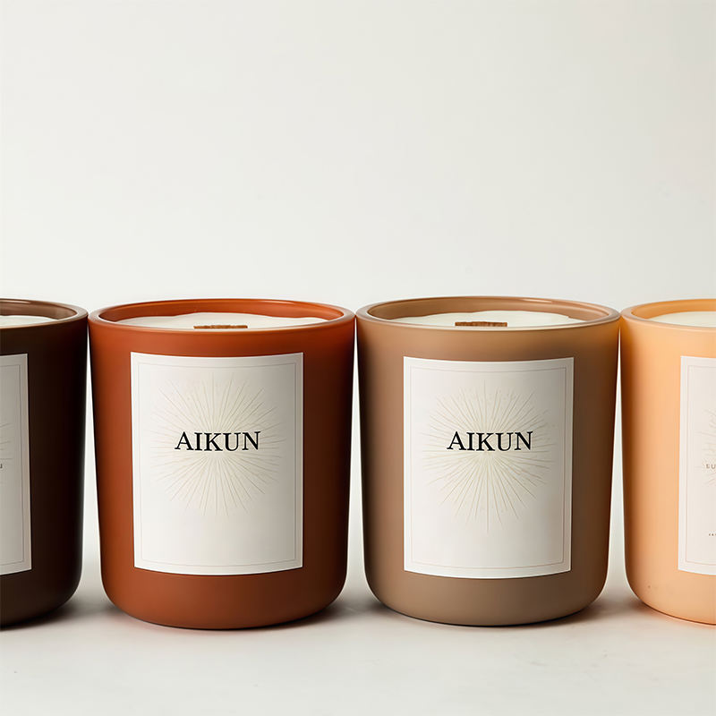 AIKUN Luxury Organic Soy Wax Box Personalization Glass Jar Fragrance Scented Candle for Wedding Decoration