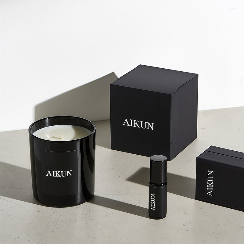 AIKUN Luxury Gift Box Personalization Glass Jar Scented Candle for Holiday Gifts Meditation Space