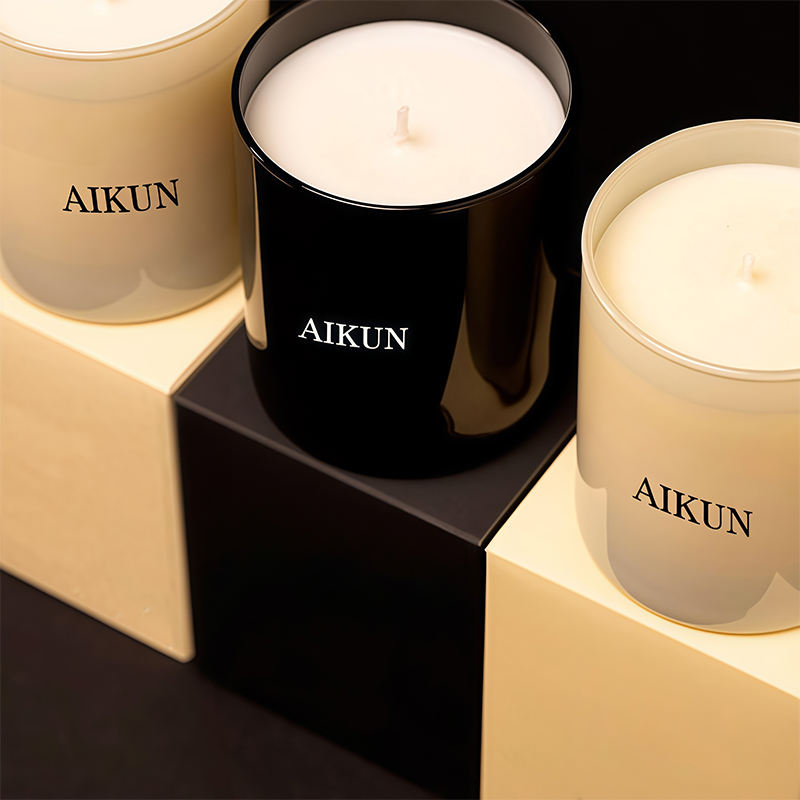 AIKUN Luxury Gift Box Personalization Glass Jar Scented Candle for Holiday Gifts Meditation Space