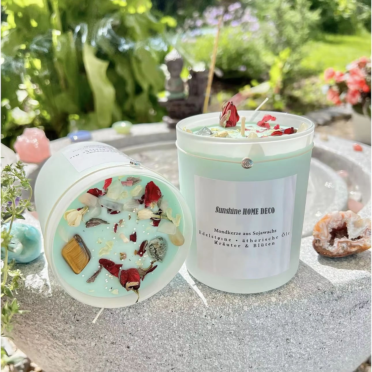 AIKUN Hand Poured Decorative Container Box Customized Logo Fragrance Custom Crystal Scented Candle for Relaxation