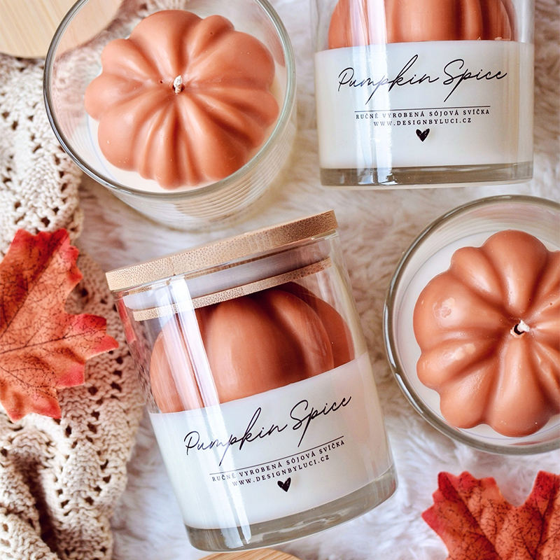 AIKUN 8oz Glass Candle Hot Sale Pumpkin Decor Colorful Gem Stone Jewelry Select Ring Scented Candle