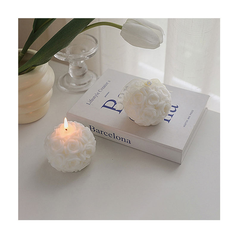 Luxury Rose Flower Ball Scented Home Decorative Aromatic Candles Valentine\'s Day Gift Wedding Soy Wax Candle