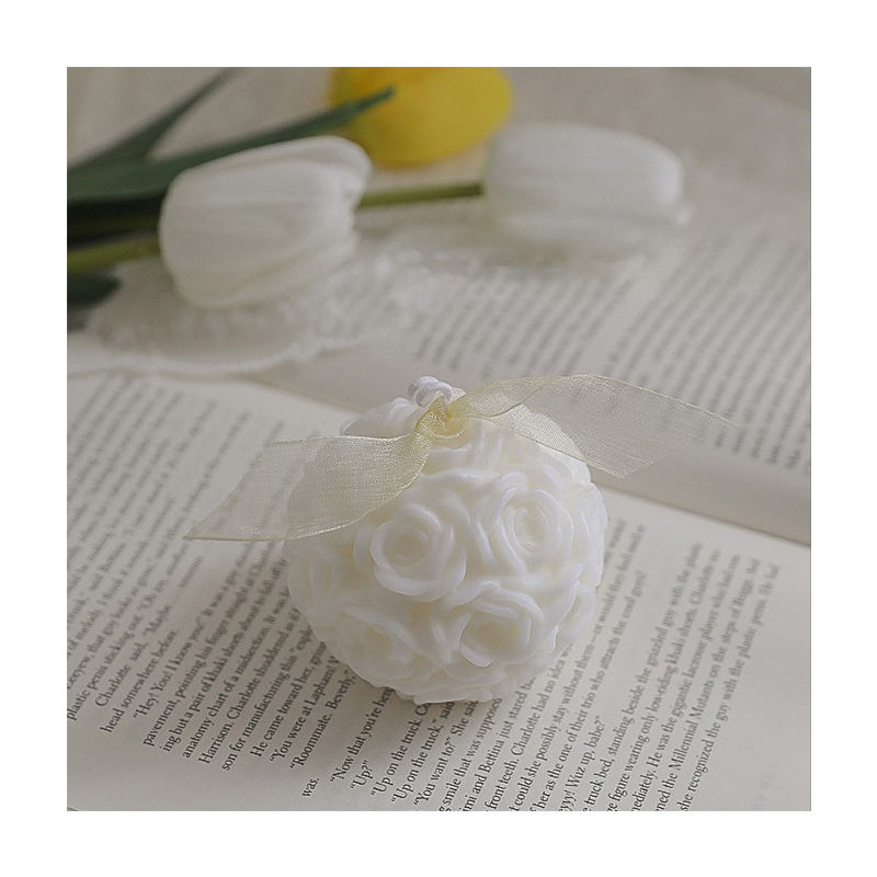 Luxury Rose Flower Ball Scented Home Decorative Aromatic Candles Valentine\'s Day Gift Wedding Soy Wax Candle