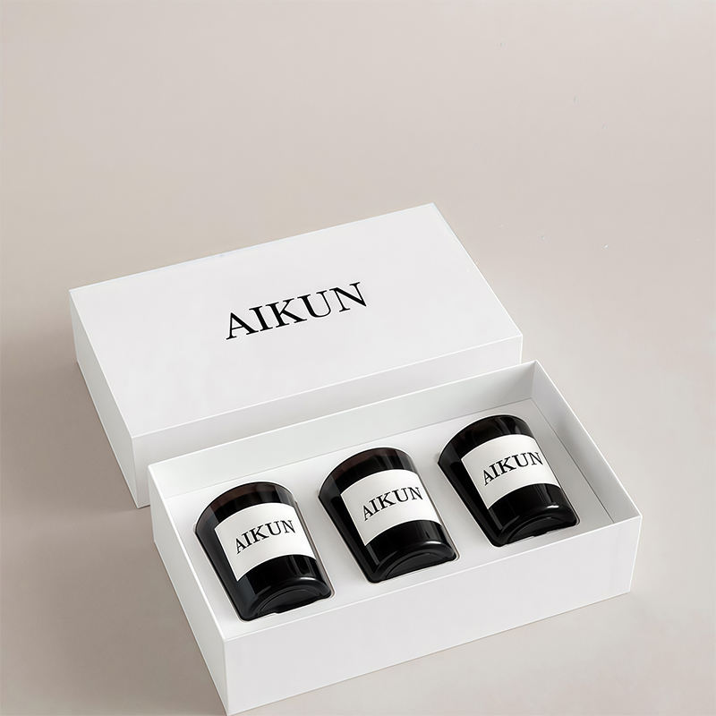 AIKUN Luxury Soy Wax Jar Label Personalization Scented Candles Set for Home Decor Relaxation Spa Aromatherapy