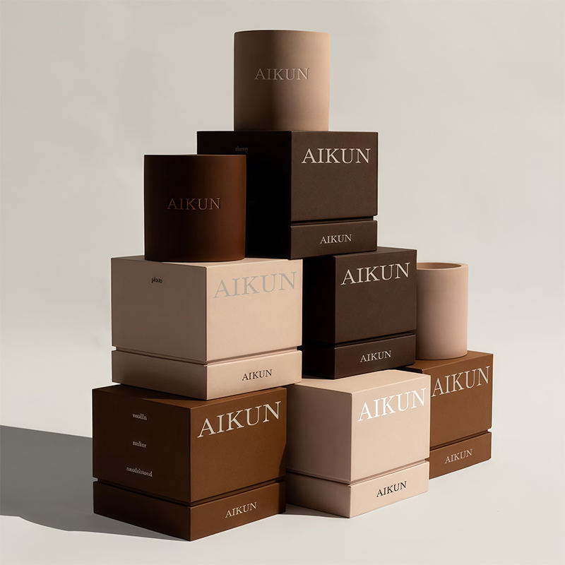 AIKUN Long Lasting Ceramic Vessel Packaging Tag Fragrance Scented Candles for Living Room Home Decoration