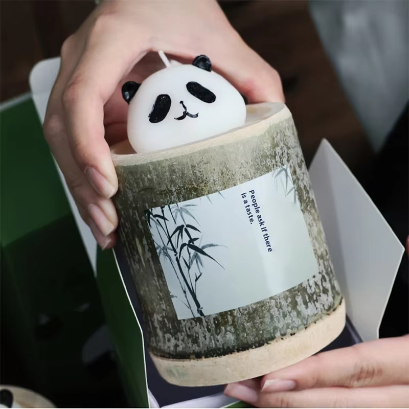 Bamboo Cute Panda Fragrance Indoor Gift Creative Tourist Attraction Hand Gift Wholesale Scented Candles